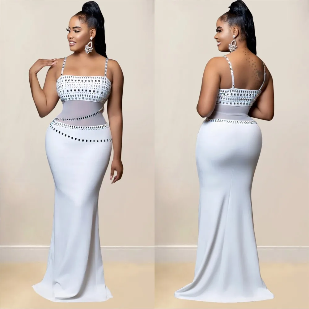 Fashion Women's Hot Diamond Mesh Dresses Summer New Sexy Transparent Lace Party Elegant Female Maxi Dress 2025 - Image 4