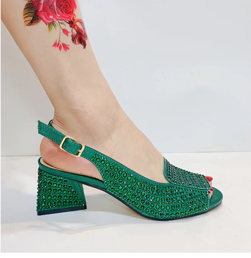 Fashionable Luxury Sandals Top Italian Designers 2023 Party Bright Diamond Uppers Summer Women's Shoes With High-heeled Nigeria - Image 8
