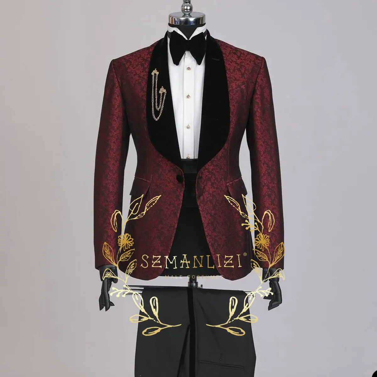 Fashionable Plaid Men's Suit 2 Piece Formal Party Suit for Male Wedding Groom Tuxedo Double Breasted Jacket Pants - Image 10