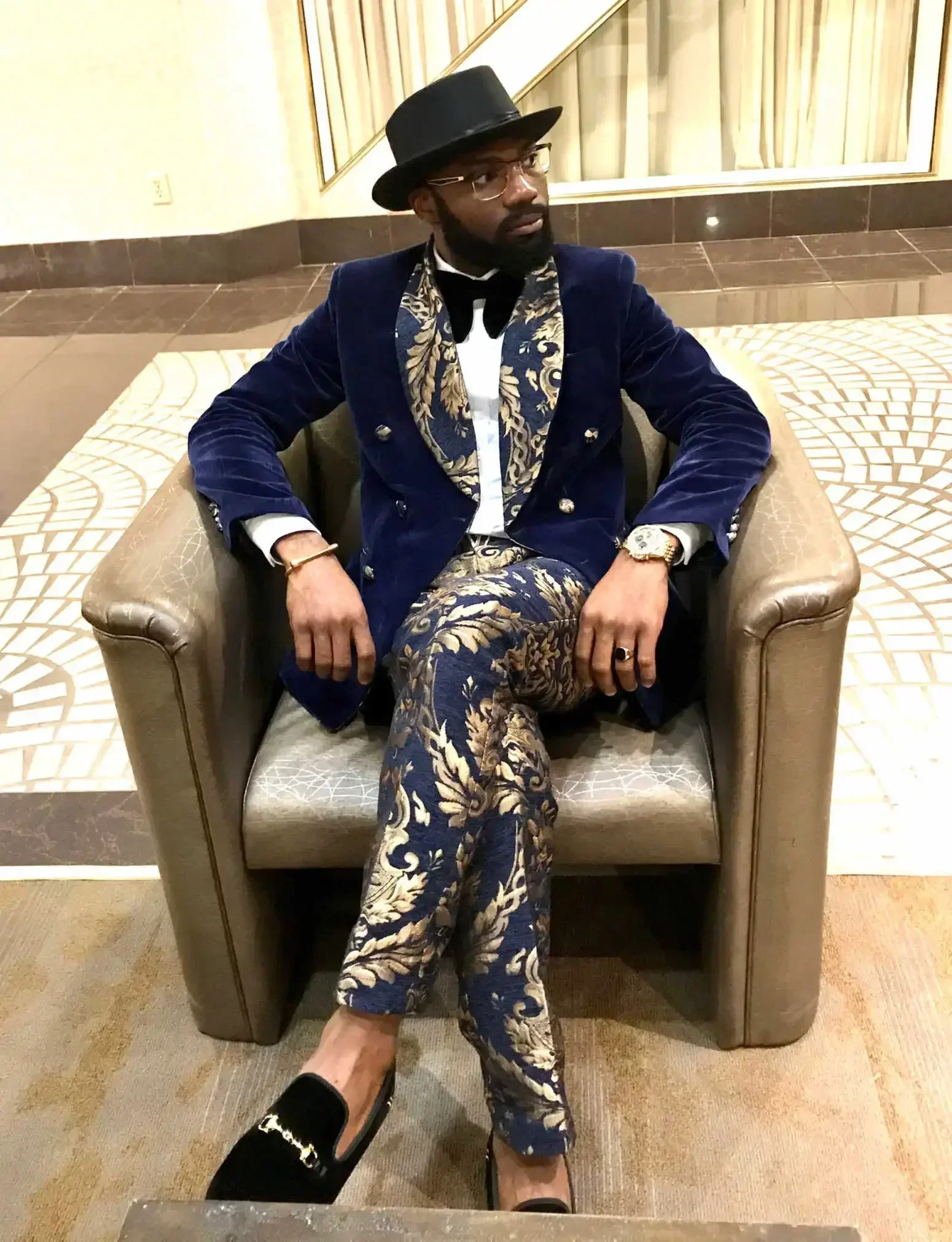 Fashionable Plaid Men's Suit 2 Piece Formal Party Suit for Male Wedding Groom Tuxedo Double Breasted Jacket Pants - Image 13