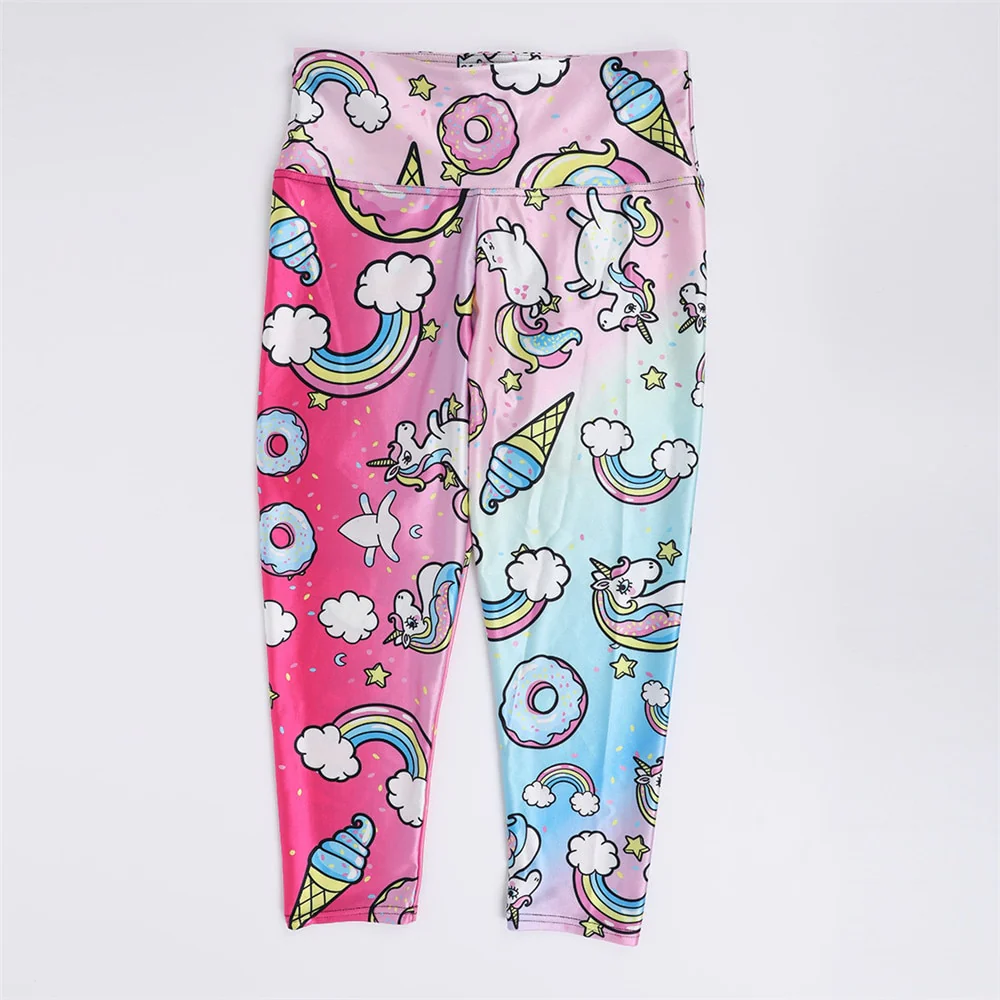 FCCEXIO New Style Fashion Elastic Force Fitness Women Leggings Workout Pants Sporting Skinny Leggings Rainbow Unicorn Leggins - Image 3