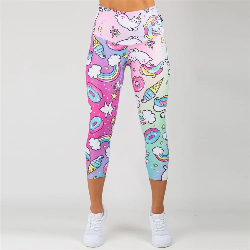 FCCEXIO New Style Fashion Elastic Force Fitness Women Leggings Workout Pants Sporting Skinny Leggings Rainbow Unicorn Leggins - Image 6