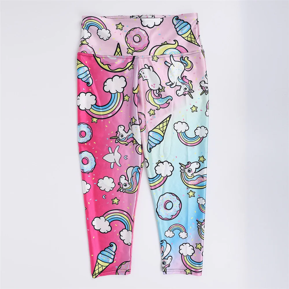 FCCEXIO New Style Fashion Elastic Force Fitness Women Leggings Workout Pants Sporting Skinny Leggings Rainbow Unicorn Leggins - Image 7