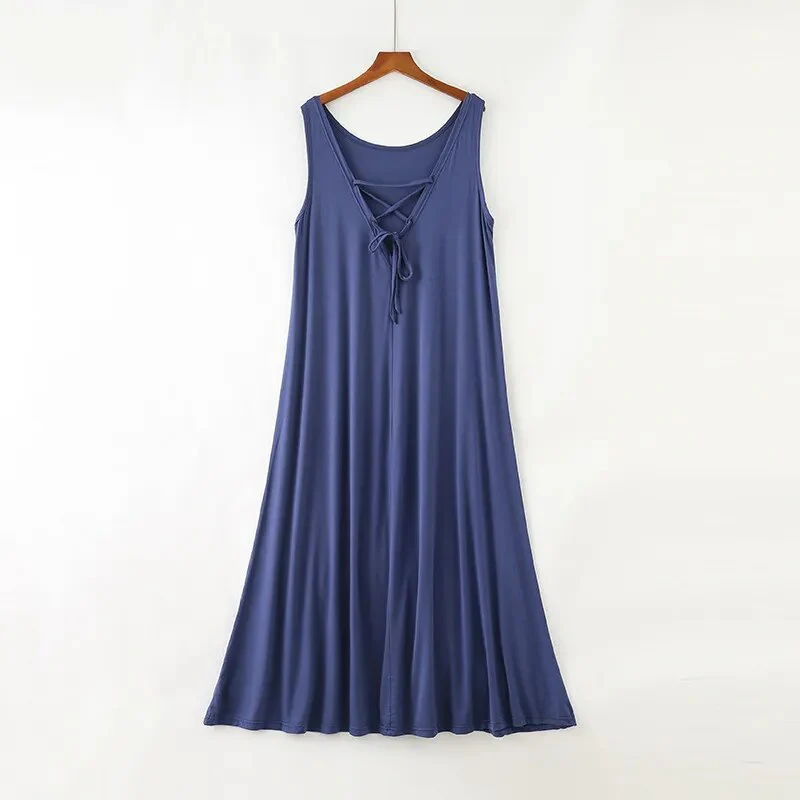 Fdfklak Modal Summer New Nighty Lingerie Femme Sexy Nightgowns Night Dress Women Nightwear Sleeping Dress Plus Size L XL XXL - Image 9