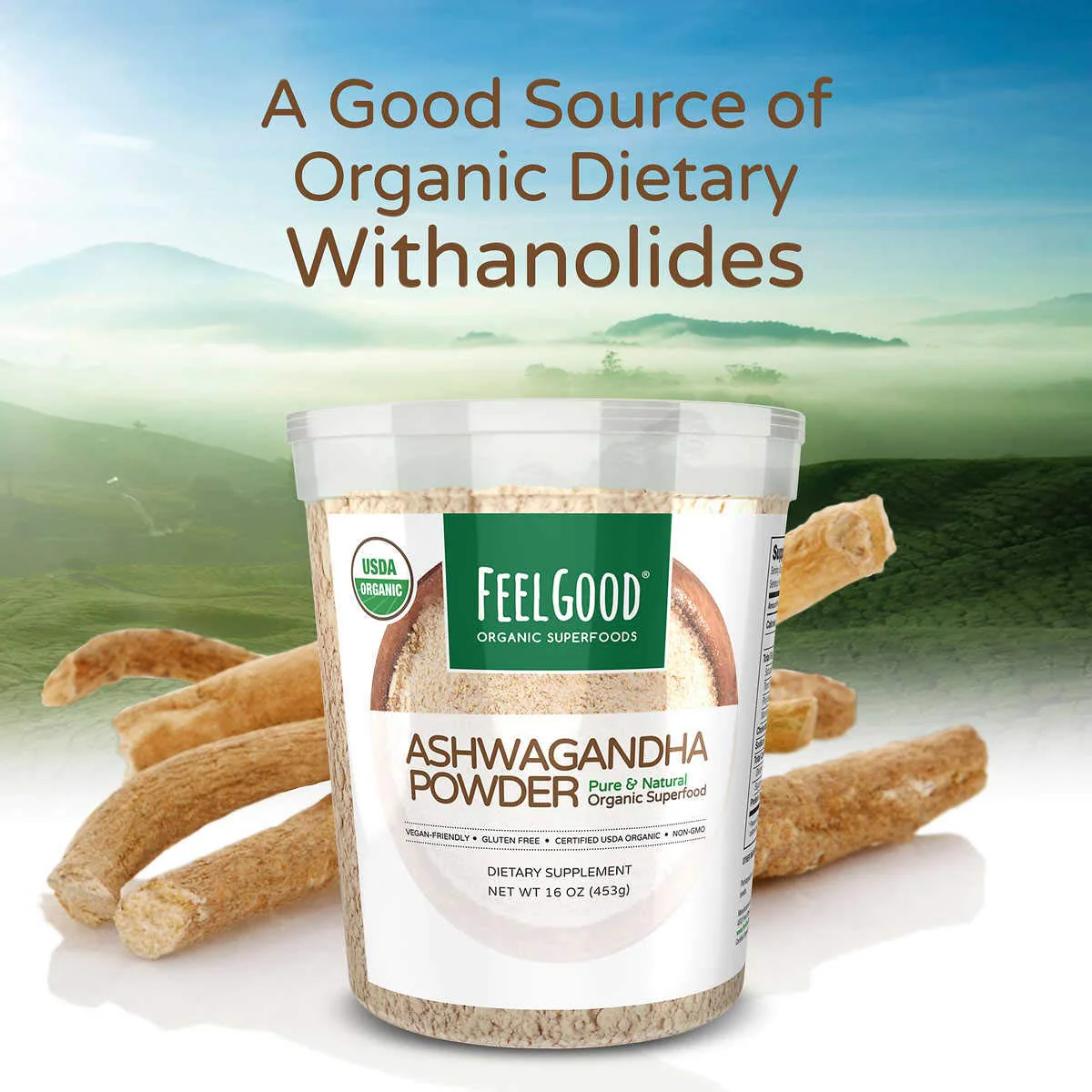 Feel Good USDA Organic Ashwagandha Powder, 16 Ounces - Image 3