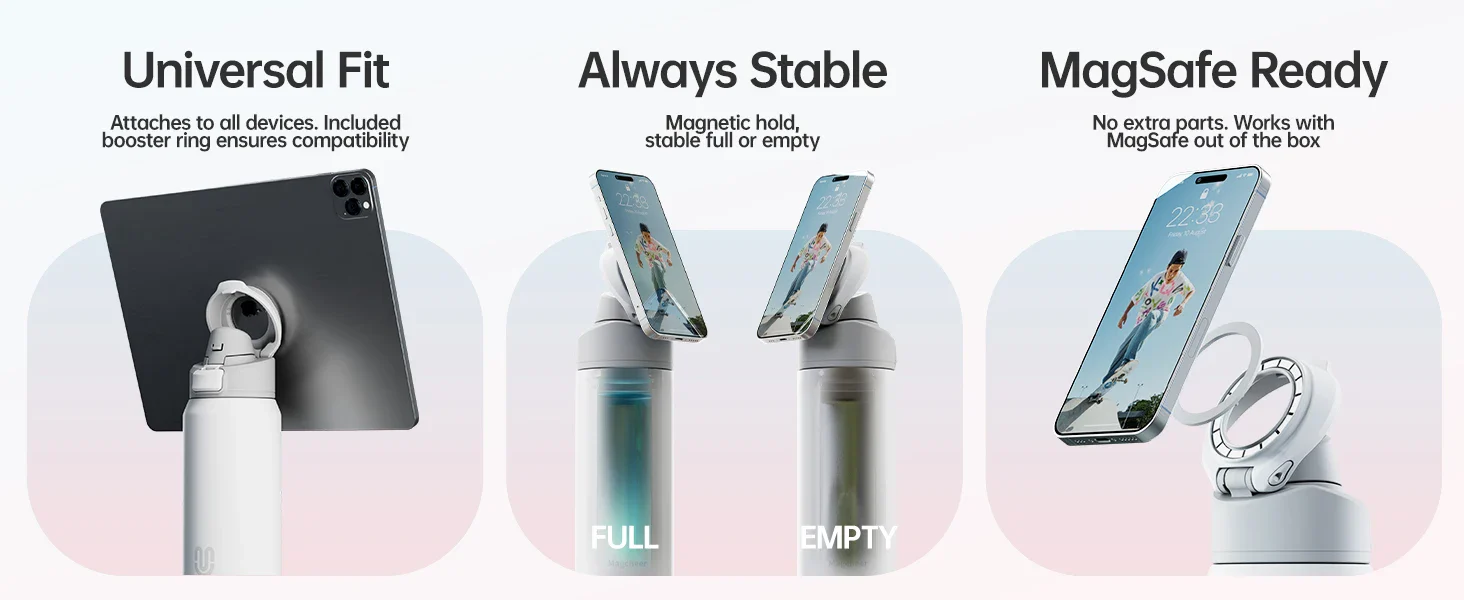 FEIJIAN Magnetic Thermos Stainless Steel Sports Water Bottle with Magnetic Phone Holder Bouncing cover Insulation Cup - Image 11