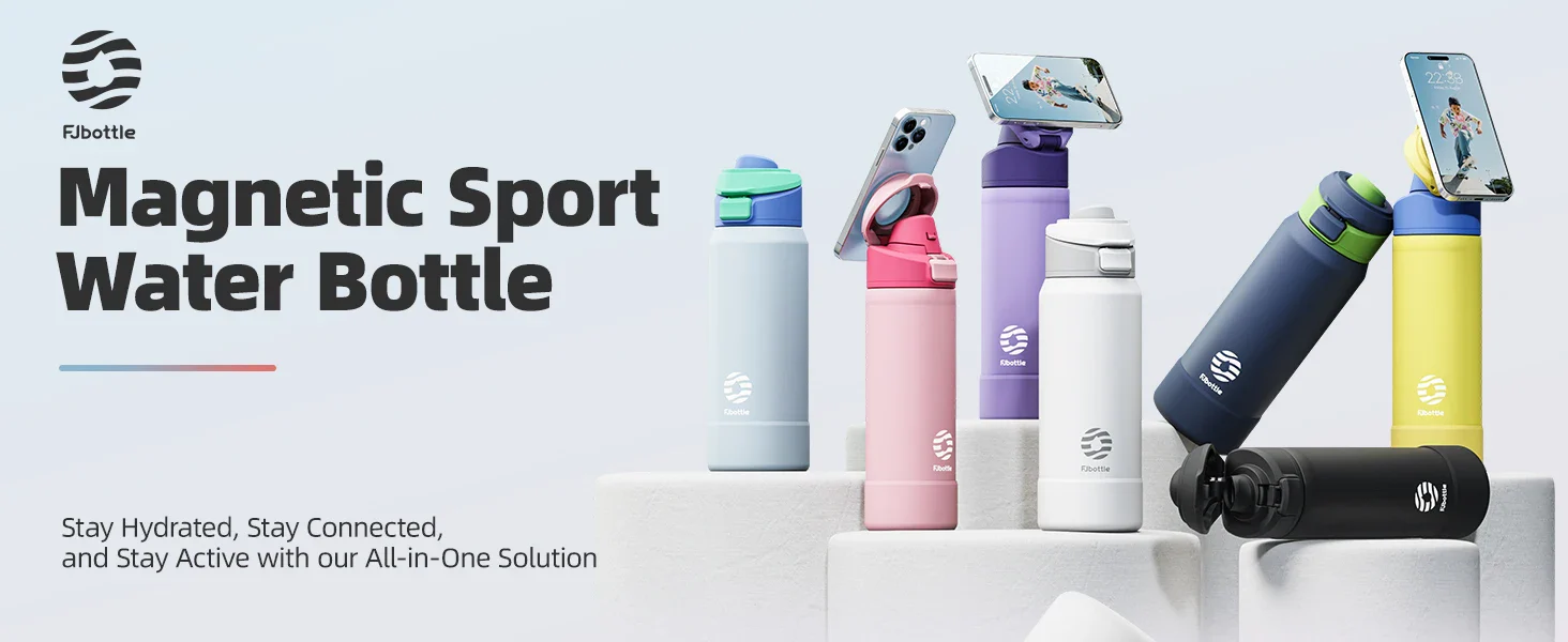 FEIJIAN Magnetic Thermos Stainless Steel Sports Water Bottle with Magnetic Phone Holder Bouncing cover Insulation Cup - Image 7