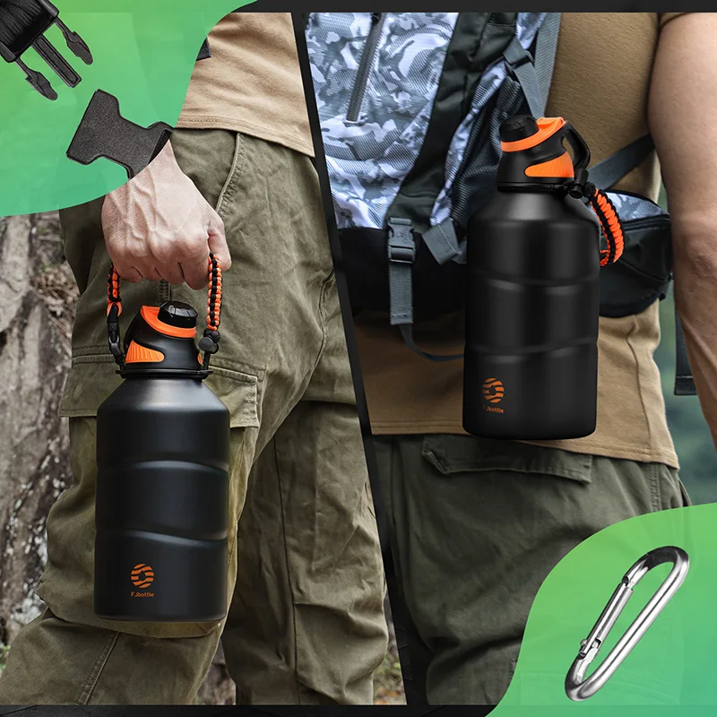 FEIJIAN Thermos Bottle 1.9L Large Capacity Stainless Steel Thermal Water Bottle Cold and Hot Vacuum Flask With rope Gym - Image 6