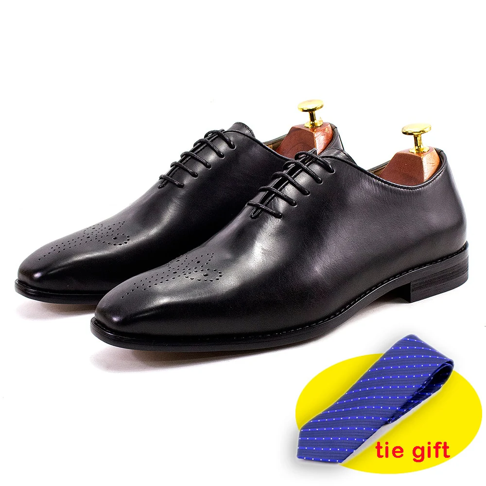 FELIX CHU Classic Mens Oxfords Genuine Cow Leather Whole Cut Lace-Up Wedding Dress Shoe Business Office Formal Shoes for Men - Image 9