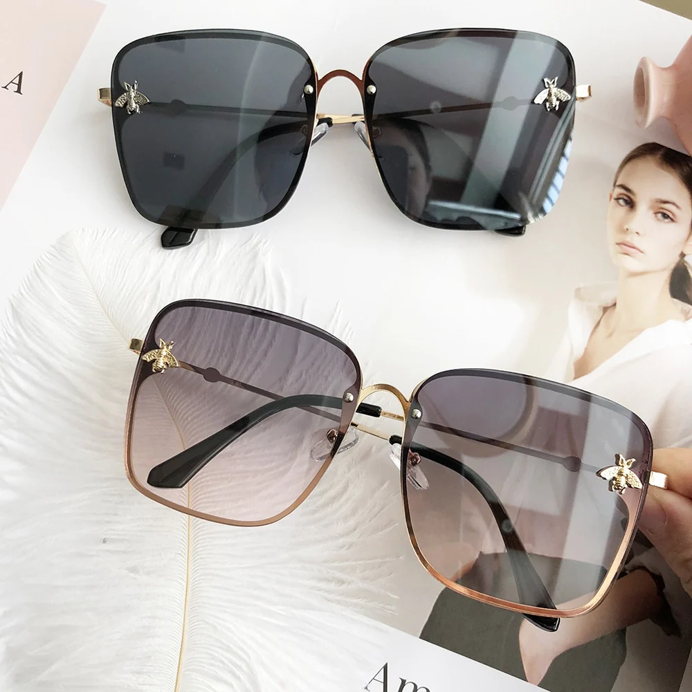 FENCHI Bee Sunglasses For Women Zonnebril Dames Female Oversized Eyeglasses Square Eyewear Lunette Soleil Femme Oculos Feminino - Image 10