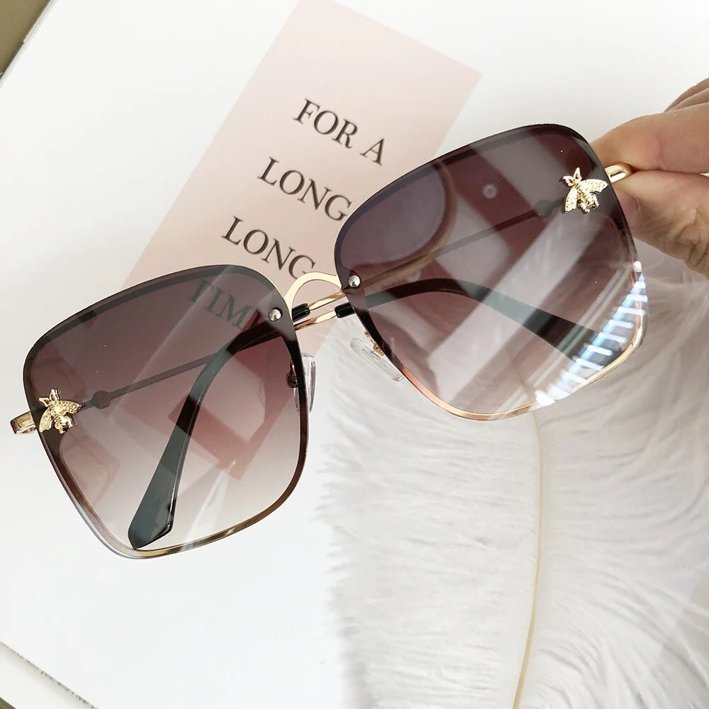 FENCHI Bee Sunglasses For Women Zonnebril Dames Female Oversized Eyeglasses Square Eyewear Lunette Soleil Femme Oculos Feminino - Image 4