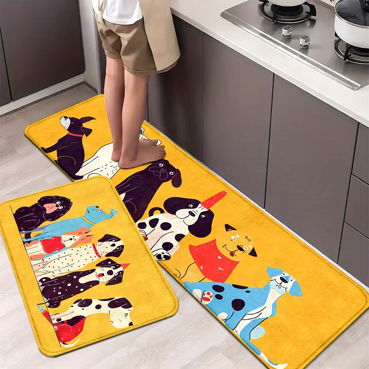 Festive Dog Animal Kitchen Mats: Non-slip, Durable, and Comfortable for Kitchen, Home, Office, Bathroom, and Laundry Room - Available in Different Sizes - Image 2