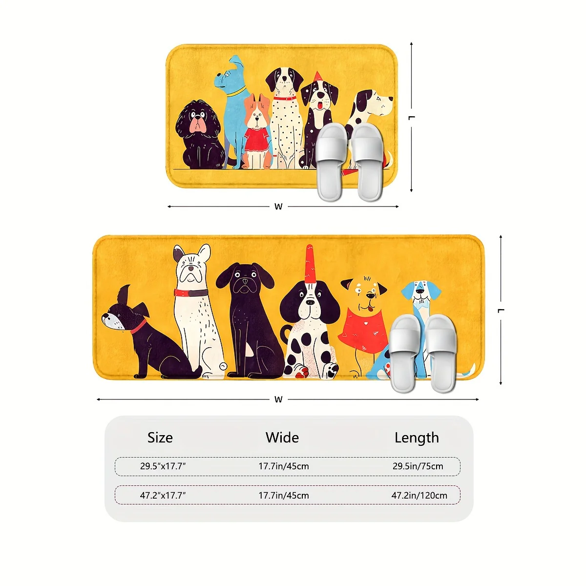 Festive Dog Animal Kitchen Mats: Non-slip, Durable, and Comfortable for Kitchen, Home, Office, Bathroom, and Laundry Room - Available in Different Sizes - Image 3