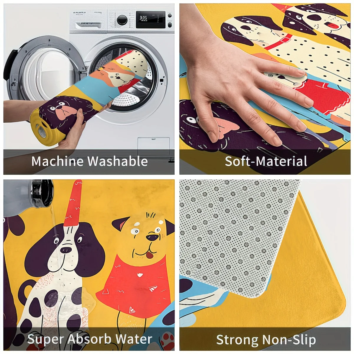 Festive Dog Animal Kitchen Mats: Non-slip, Durable, and Comfortable for Kitchen, Home, Office, Bathroom, and Laundry Room - Available in Different Sizes - Image 7