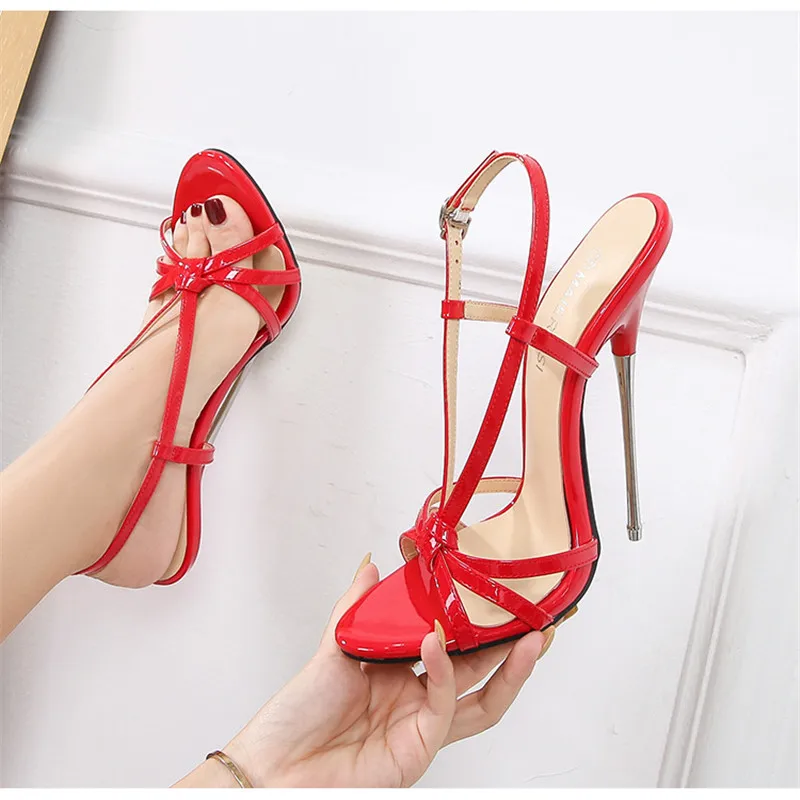 Fetish 16cm Extreme High Heels Sexy Women Sandals SM Cosplay Show Club Party Cross Dresser Drag Queen Unisex Shoes Plus Size 46 - Image 3