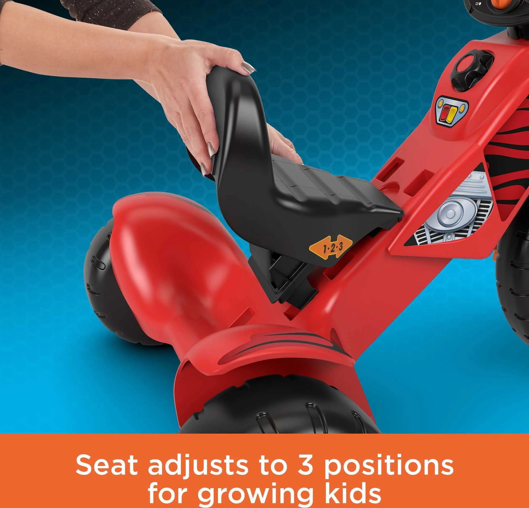 Fisher-Price Harley Davidson Toddler Tricycle Ride-On Preschool Toy, Lights & Sounds Trike with Adjustable Seat, Large - Image 4