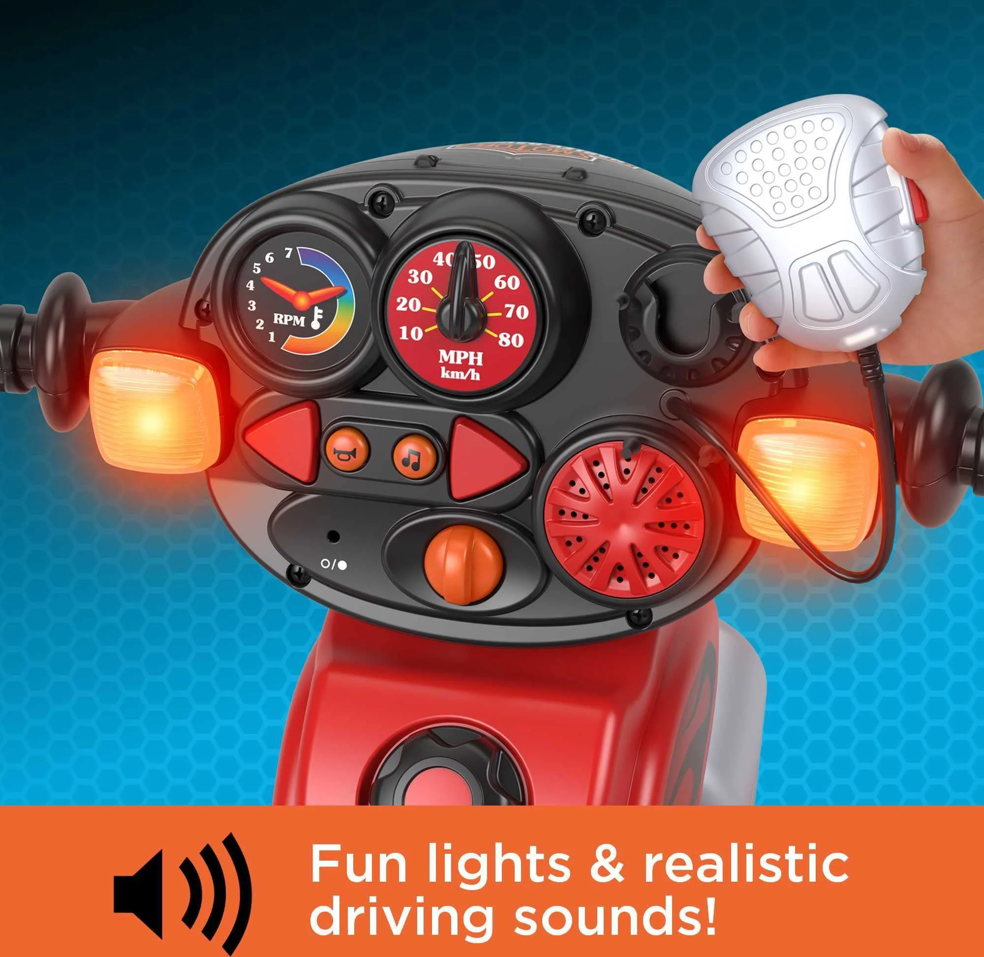 Fisher-Price Harley Davidson Toddler Tricycle Ride-On Preschool Toy, Lights & Sounds Trike with Adjustable Seat, Large - Image 5