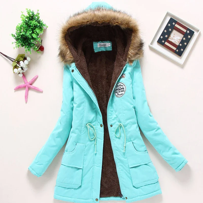 Fitaylor New Winter Women Jacket Medium-long Thicken Outwear Hooded Wadded Coat Slim Parka Cotton-padded Jacket Overcoat - Image 10