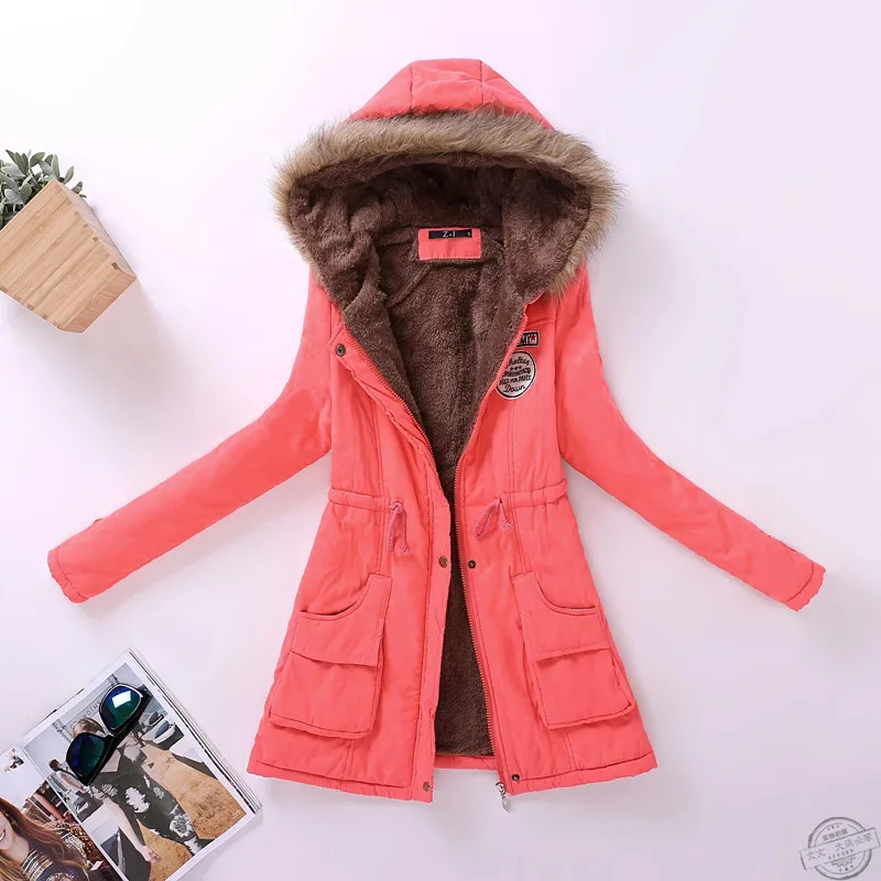 Fitaylor New Winter Women Jacket Medium-long Thicken Outwear Hooded Wadded Coat Slim Parka Cotton-padded Jacket Overcoat - Image 12