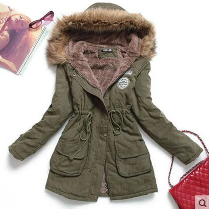 Fitaylor New Winter Women Jacket Medium-long Thicken Outwear Hooded Wadded Coat Slim Parka Cotton-padded Jacket Overcoat - Image 13