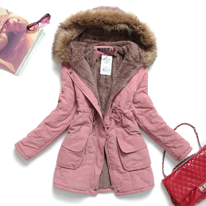 Fitaylor New Winter Women Jacket Medium-long Thicken Outwear Hooded Wadded Coat Slim Parka Cotton-padded Jacket Overcoat - Image 15