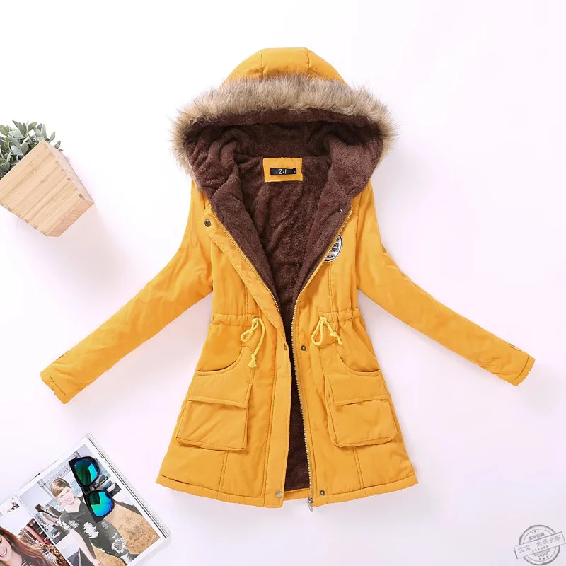 Fitaylor New Winter Women Jacket Medium-long Thicken Outwear Hooded Wadded Coat Slim Parka Cotton-padded Jacket Overcoat - Image 18