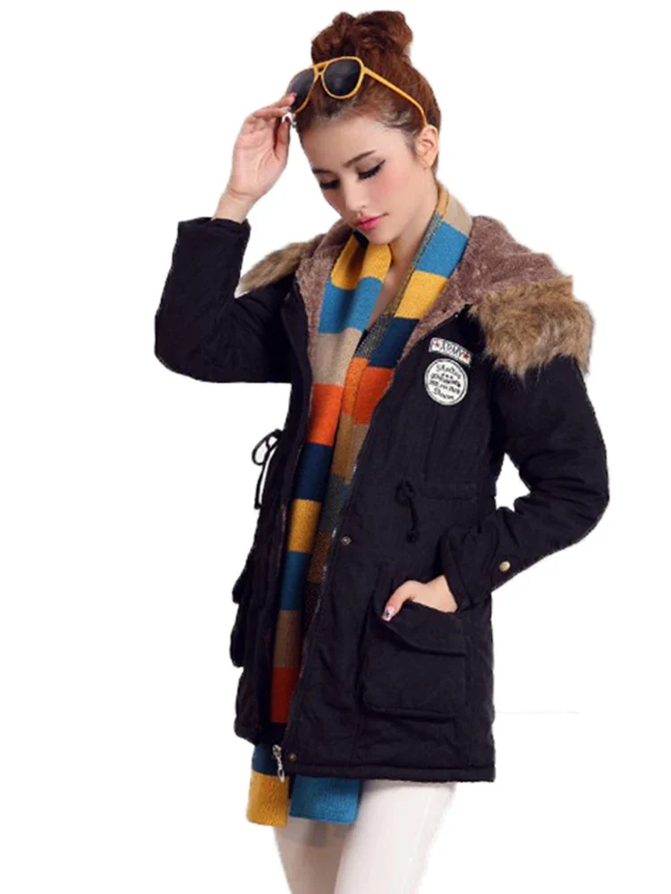 Fitaylor New Winter Women Jacket Medium-long Thicken Outwear Hooded Wadded Coat Slim Parka Cotton-padded Jacket Overcoat - Image 6