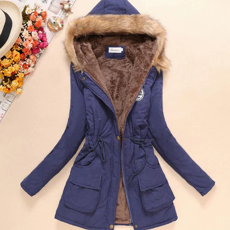 Fitaylor New Winter Women Jacket Medium-long Thicken Outwear Hooded Wadded Coat Slim Parka Cotton-padded Jacket Overcoat - Image 7