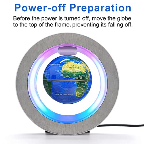 Flagest Magnetic Levitation Floating Globe - Levitating O Shape Globe with LED Lights for Educational Home Office Desk Decor - Birthday Holiday Party Christmas Gift (4Inches Globe - Image 6
