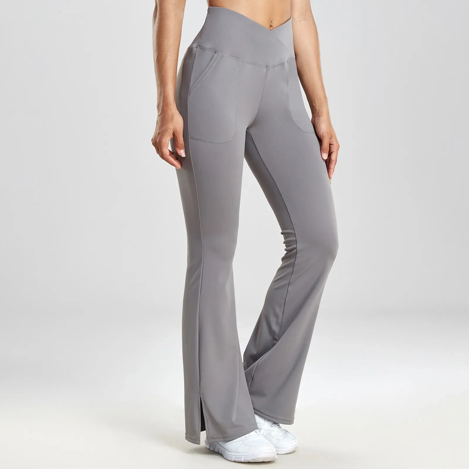 Flare Leggings Yoga Pants Pocket Women High Waist Wide Leg Pants Women Gym Fitness Sports Black Flared Pant Latin Dance Trousers - Image 6