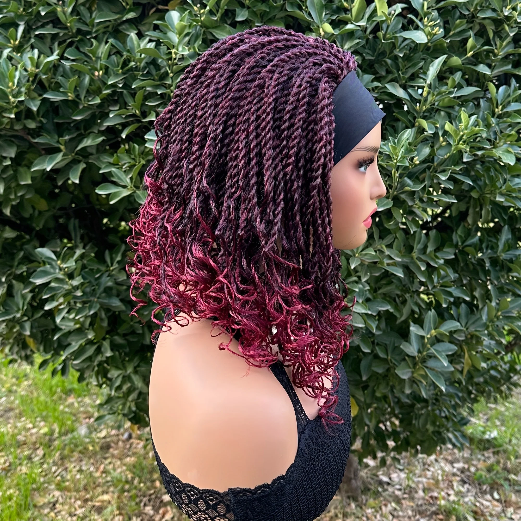 Flattering Short Box Braided Headband Wig - Virtually Heatproof, Effortless Crochet Style - Superb Synthetic Hair for Black Women - Fashionable Bob, Secure Machine Made Wig - Image 5