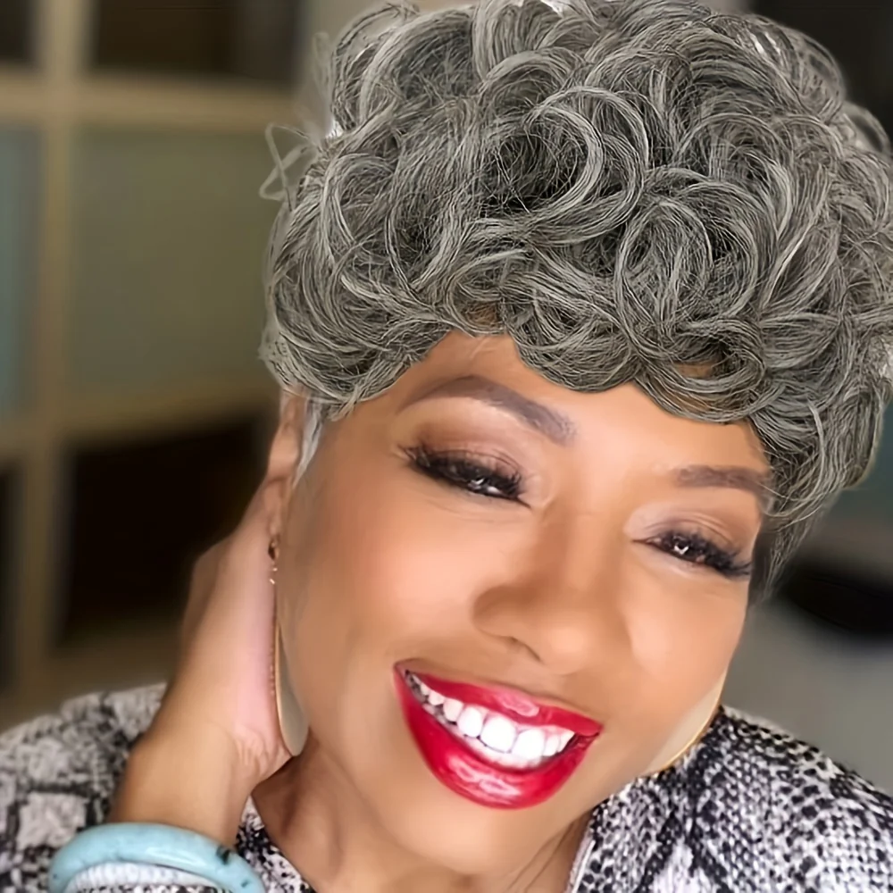 Flattering Short Curly Pixie Wig with Versatile Bangs - Lustrous Synthetic Hair, Easy for Beginners, Heat Resistant and Durable - Image 11