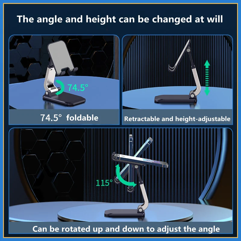 Foldable Metal Desktop Mobile Phone Stand For iPad iPhone 13 X Smartphone Support Tablet Desk Cell Phone Portable Holder Bracket - Image 11