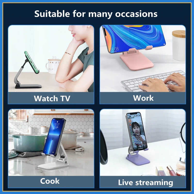 Foldable Metal Desktop Mobile Phone Stand For iPad iPhone 13 X Smartphone Support Tablet Desk Cell Phone Portable Holder Bracket - Image 9