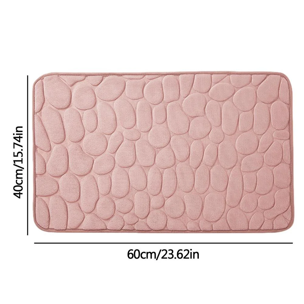 Foot Mat Coral Fleece Floor Mat Household Memory Foam Embroidered Bathroom Thickened Absorbent Floor Mat Door - Image 3