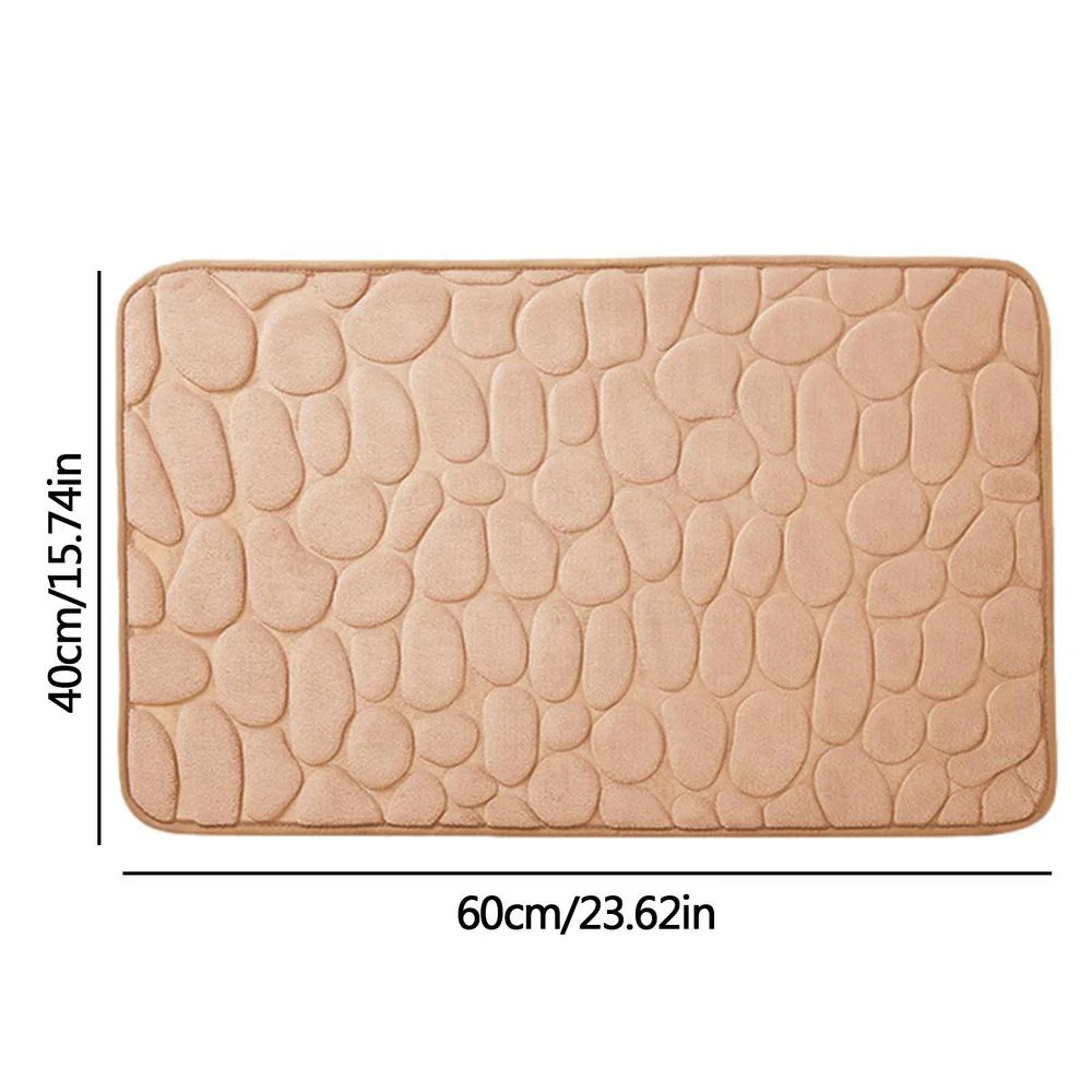 Foot Mat Coral Fleece Floor Mat Household Memory Foam Embroidered Bathroom Thickened Absorbent Floor Mat Door - Image 4