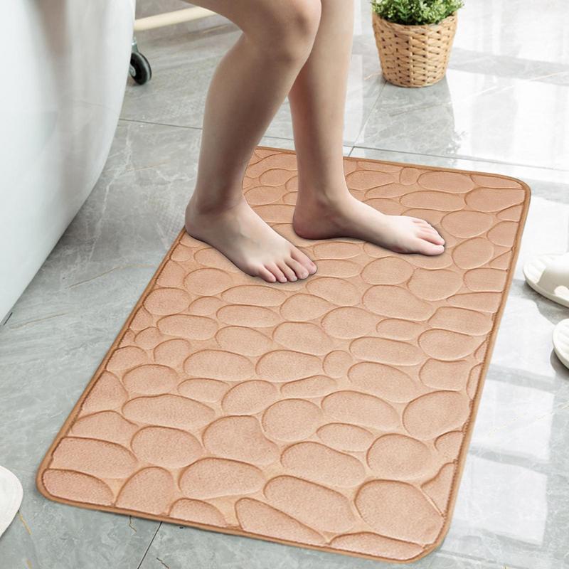 Foot Mat Coral Fleece Floor Mat Household Memory Foam Embroidered Bathroom Thickened Absorbent Floor Mat Door - Image 8
