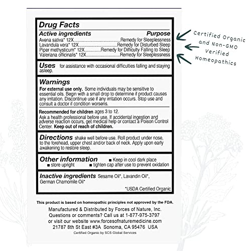 Forces of Nature – Kids Sleep Well Certified Organic (4ml), Non-GMO Verified, Natural Sleep Aid for Children, Promotes Deep, Restful Sleep, Restores Natural Sleep Routine, Homeopathic, Melatonin-Free - Image 6