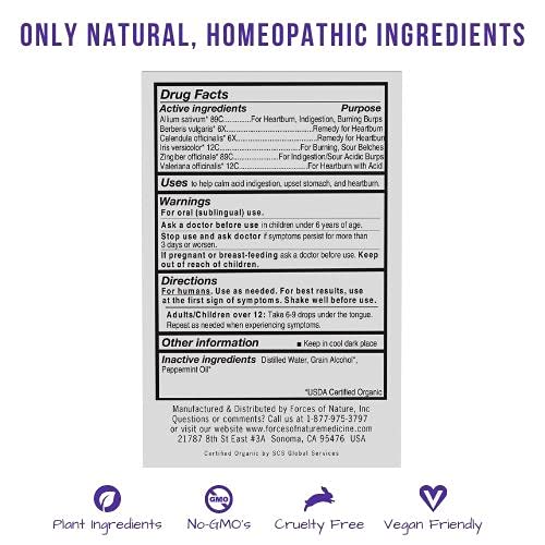 Forces of Nature – Natural, Heartburn & Acid Indigestion Relief (10ml) Non GMO, Safe Relief for Symptoms of GERD, Sour & Upset Stomach, Pressure and Bloating, Gas, Burning and Sour Acid burps - Image 4