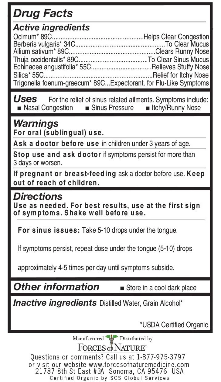 Forces of Nature - Natural Organic Sinus Maximum Strength Medicine (10ml) Non Drowsy, Non Addictive, Non GMO -Fight Congestion, Sinus Pressure, Pain, Sneezing and Runny Nose, Promote Sinus Health - Image 4