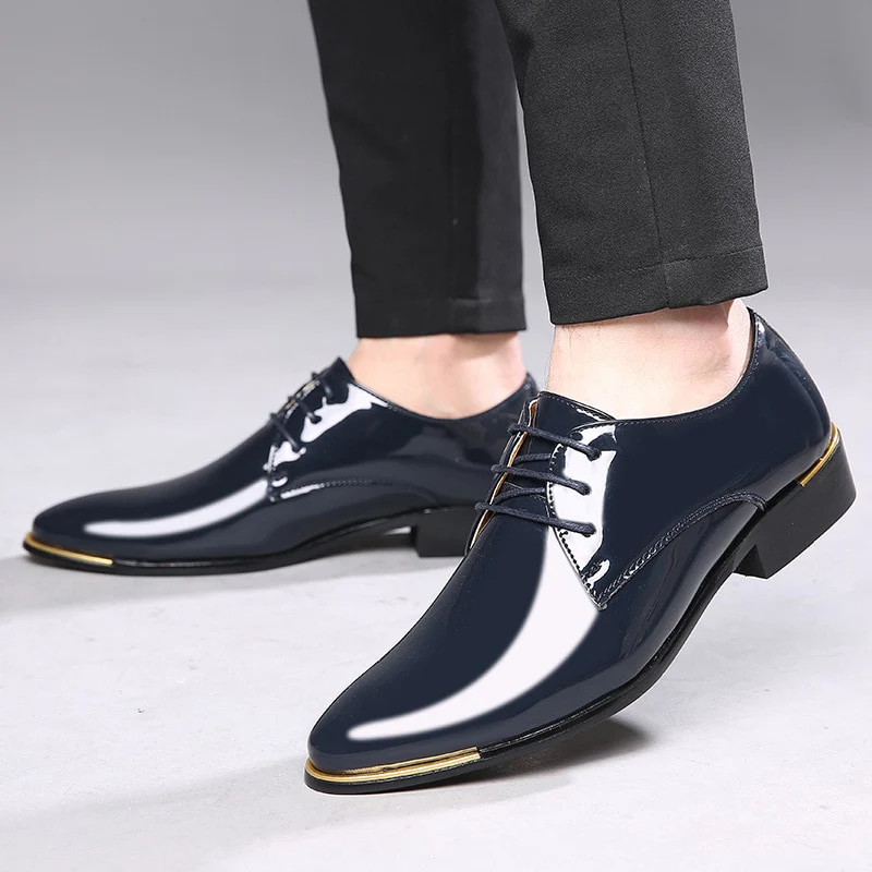 formal shoes men classic Patent leather wedding shoes men office coiffeur moda italiana men dress shoes leather erkek ay 657 - Image 6