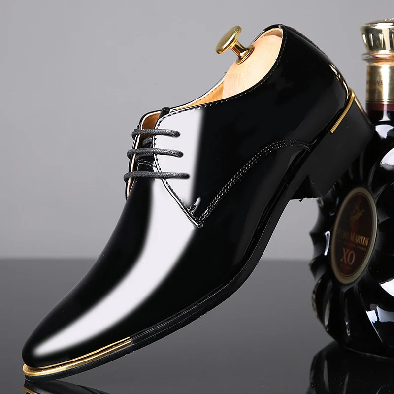 formal shoes men classic Patent leather wedding shoes men office coiffeur moda italiana men dress shoes leather erkek ay 657 - Image 8