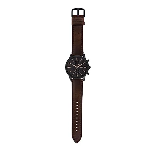 Fossil Men's Townsman Quartz Stainless Steel and Leather Chronograph Watch, Color: Black, Dark Brown (Model: FS5437) - Image 5