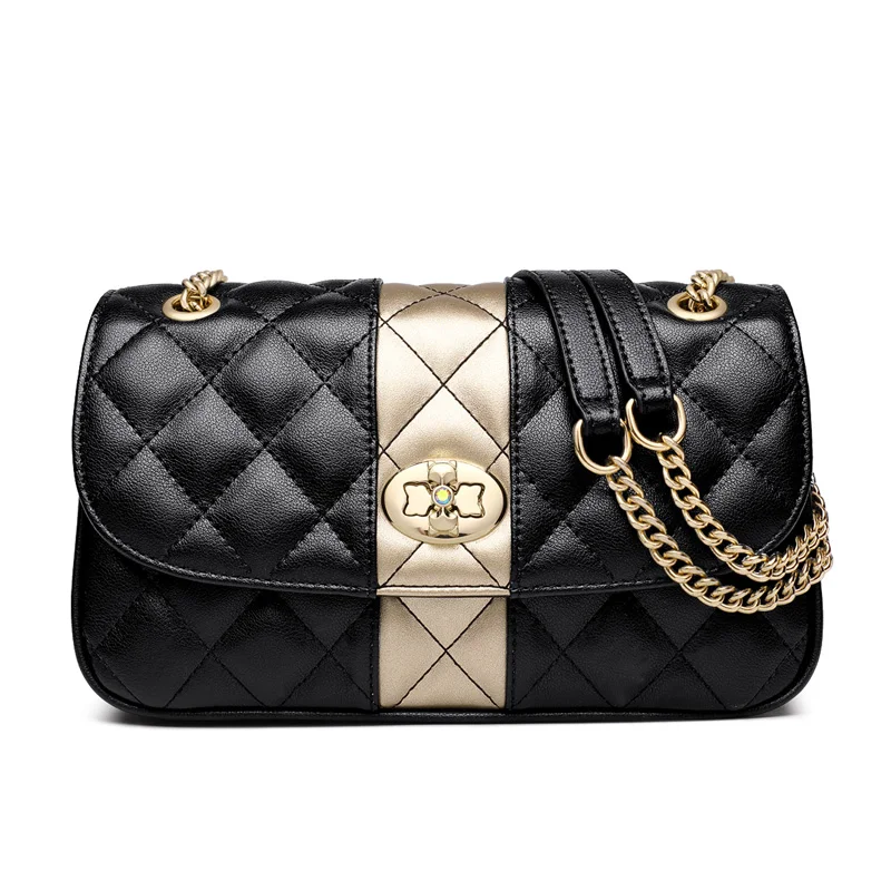 FOXER Women Crossbody Shoulder Bag Diamond Lattice Handbag Lady Purse Split Leather Chain Strap Messenger Bag Valentine Day Gift - Image 7