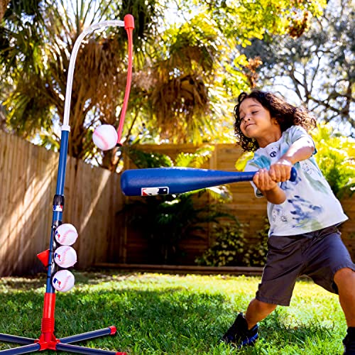 Franklin Sports Kids Batting Tee - MLB 2-in-1 Grow-with-Me - Adjustable Youth Hitting Tee - Perfect for Teeball and Baseball, Multi - Image 2