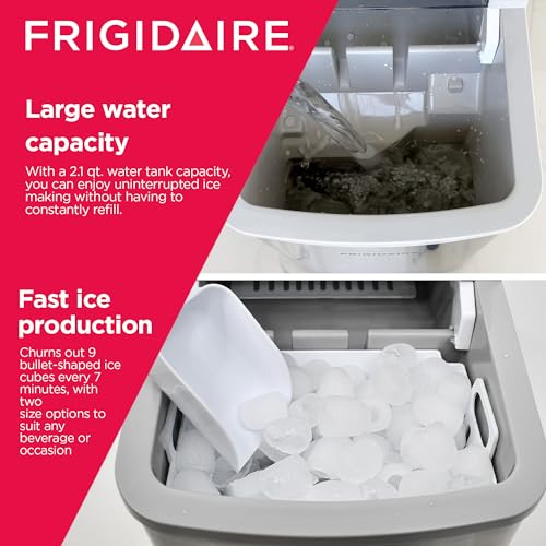 Frigidaire Countertop Ice Maker, Compact Machine, 26 lbs per day, Stainless - Image 4