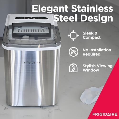 Frigidaire Countertop Ice Maker, Compact Machine, 26 lbs per day, Stainless - Image 5