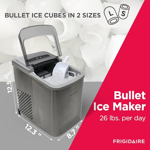 Frigidaire Countertop Ice Maker, Compact Machine, 26 lbs per day, Stainless - Image 6