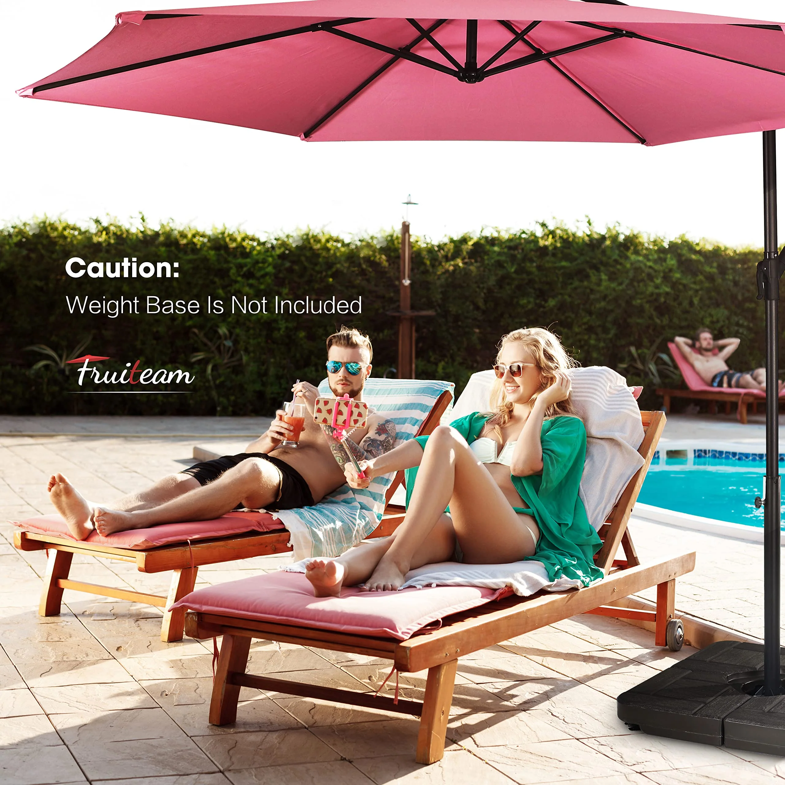 FRUITEAM 10ft Patio Umbrella Fade-resistant Offset Hanging Umbrellas, Large Market Umbrella UV Protection, Outdoor Umbrella with Ventilation for Backyard, Deck, Garden - Image 2