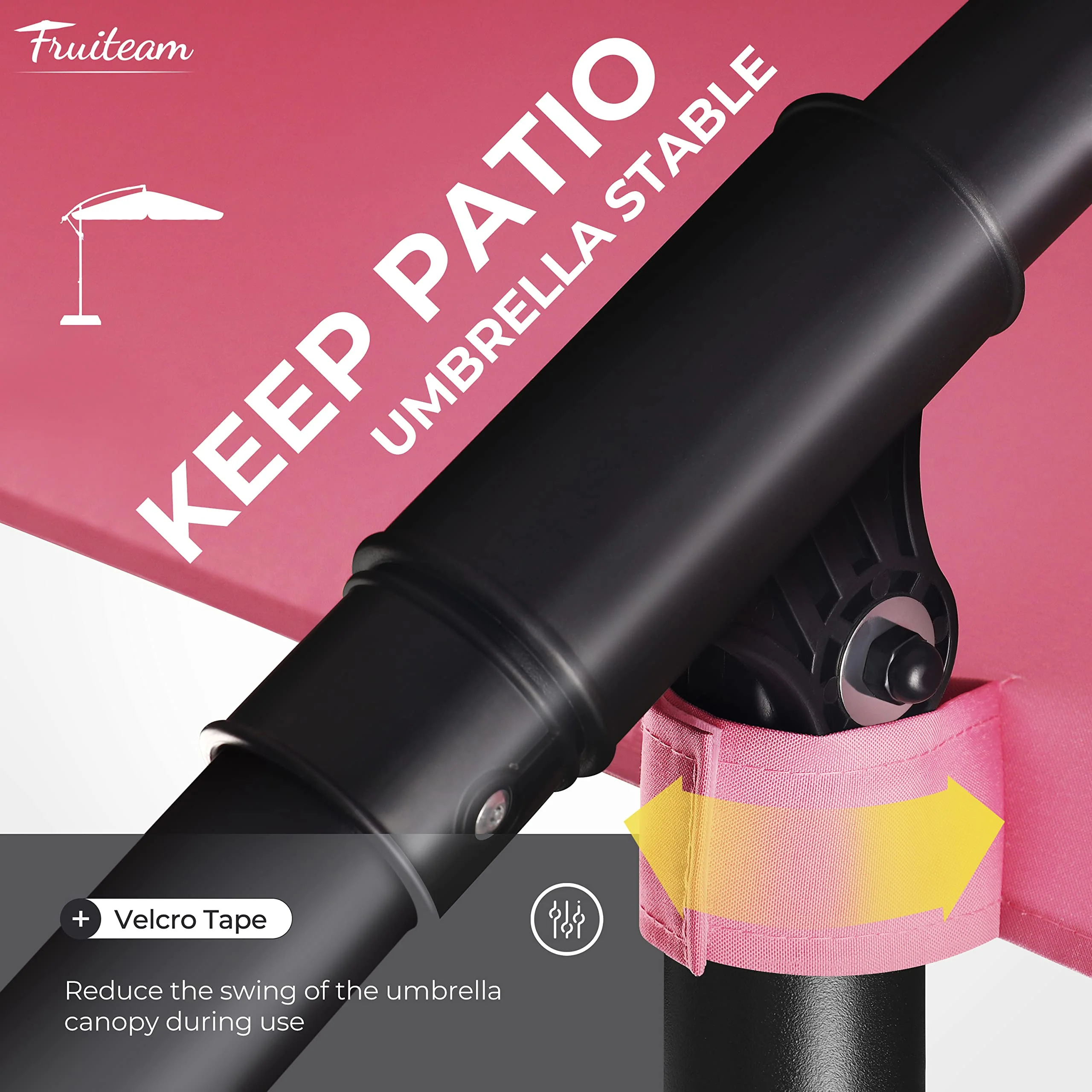 FRUITEAM 10ft Patio Umbrella Fade-resistant Offset Hanging Umbrellas, Large Market Umbrella UV Protection, Outdoor Umbrella with Ventilation for Backyard, Deck, Garden - Image 4